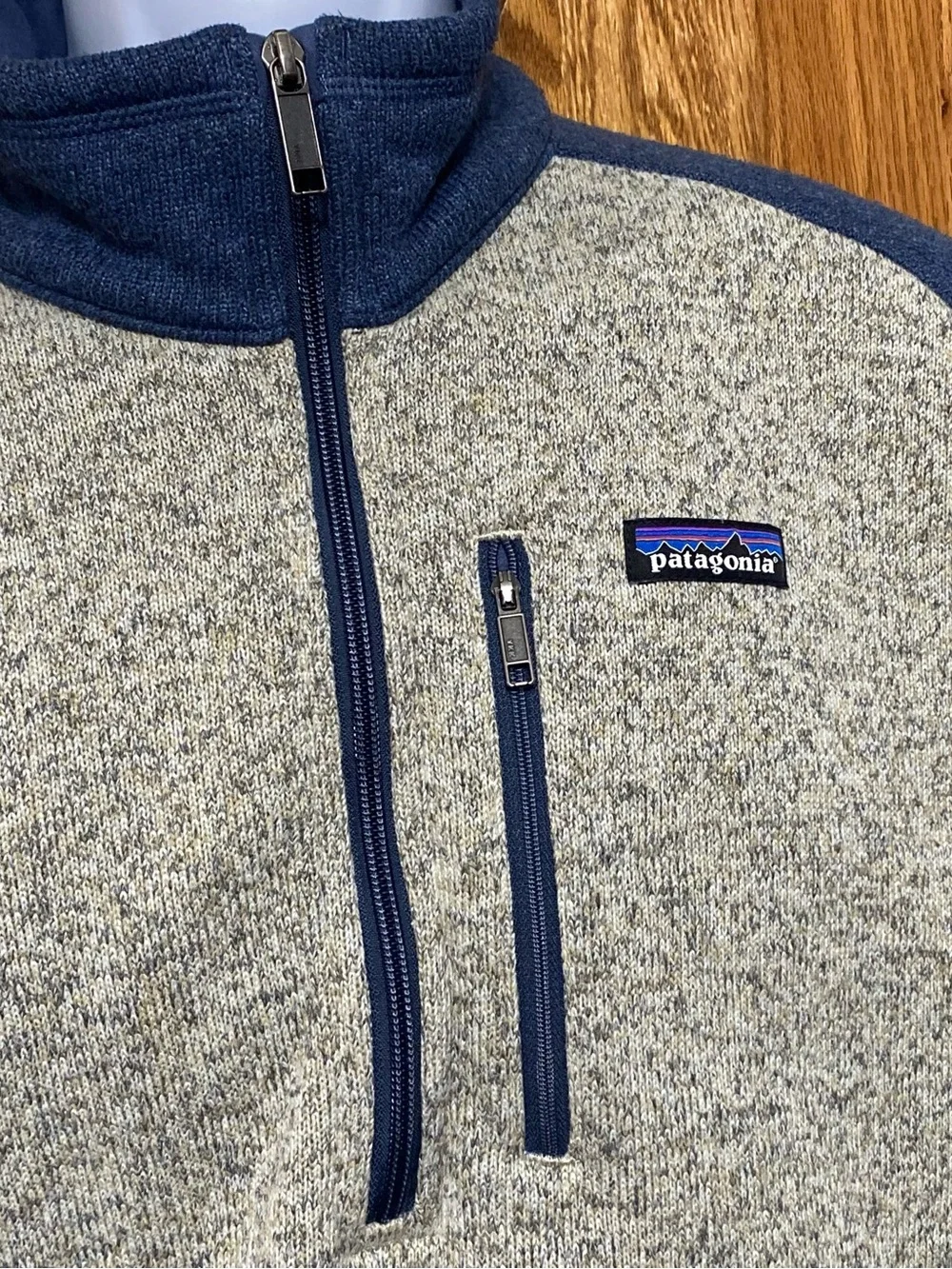 Patagonia Men's Better Sweater 1/4‎ Zip Fleece Pullover Grey Blue Sz L Outdoors